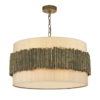 Willow 4 Light Pendant complete with Taupe Silk Shade & Cotton Diffuser