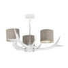 Antler 3 Light Pendant White complete with Silk Shades (Specify Colour)