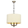 Valerio 3 Light Pendant Bronze complete with Silk Shade Gold Lining (Specify Colour)