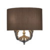 Valerio 2 Light Wall Light Bronze complete with Silk Shade (Spec Colour) Gold Lam