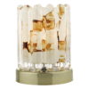 Elf Touch Table Lamp Antique Brass With Ribbed Amber Glass