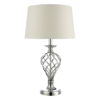 Iffley Touch Table Lamp Polished Chrome Twist Cage Base With Shade - Large