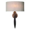 Contour Wall Light Black Bronze complete with Silk Shade (Specify Colour)