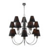 Doreen 15 Light Pendant Pewter complete with Silk Shades (Specify Colour)