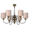 Garbo 6 Light Pendant Bronze complete with Bespoke Shade(Spec Col)