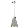 Hyde 1 Light Pendant Chrome complete with Powder Grey Metal Shade