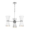 Hyde 6 Light Pendant Chrome complete with Arctic White Metal Shade