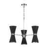 Hyde 6 Light Pendant Chrome complete with Black Metal Shade
