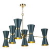 Hyde 12 Light Pendant complete with Smoke Blue Metal Shade