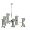 Hyde 12 Light Pendant Chrome complete with Powder Grey Metal Shade