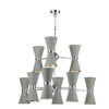 Hyde 18 Light Pendant Chrome complete with Powder Grey Metal Shade