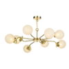 Jazz 8 Light Pendant Butter Brass complete with Glass