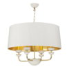 Lunar 4 Light Shaded Pendant complete with Silk Shade (Specify Colour)