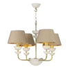 Lunar 4 Light Multi Arm Pendant complete with Silk Shades (Specify Colour)