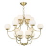Opera 18 Light Pendant Butter Brass complete with Glass