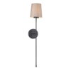 Pigalle 1 Light Wall Light Black complete with Silk Shade (Spec Col)