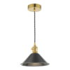 Hadano Pendant Natural Brass With Antique Pewter Shade