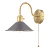 Hadano Wall Light Brass With Antique Pewter Shade