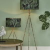 Bamboo Tripod Floor Lamp Antique Brass Base Only