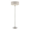 Sorrento 3lt Floor Lamp Satin Nickel With Natural Shade Laura Ashley