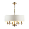 Sorrento 6lt Pendant Antique Brass With Ivory Shade Laura Ashley