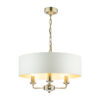 Sorrento 3lt Pendant Antique Brass With Ivory Shade Laura Ashley