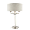 Sorrento 3lt Table Lamp Satin Nickel With Natural Shade Laura Ashley