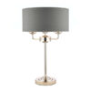 Sorrento 3lt Table Lamp Polished Nickel With Charcoal Shade Laura Ashley
