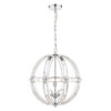 Aidan Glass & Polished Chrome 3 Light Globe Chandelier Laura Ashley