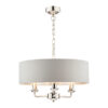 Sorrento 3lt Pendant Polished Nickel With Silver Shade Laura Ashley