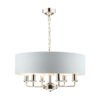 Sorrento 6lt Pendant Polished Nickel With Silver Shade Laura Ashley