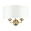 Sorrento 2lt Wall Light Antique Brass With Ivory Shade Laura Ashley