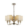 Selby 5lt Chandelier Antique Brass Amber Glass With Shades Laura Ashley