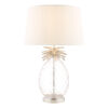 Pineapple Table Lamp Clear Cut Glass & Polished Chrome With Shade Laura Ashley