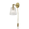 Callaghan Plugged Wall Light Antique Brass Ribbed Glass Laura Ashley