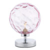 Esben Table Lamp Polished Chrome Pink Dimpled Glass