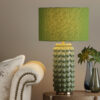 Etzel Table Lamp Green Antique Brass With Shade