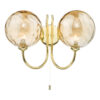 Jared 2 Light Wall Light Polished Gold Champagne Dimpled Glass