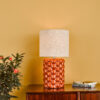 Jayden Table Lamp Orange Glaze With Shade