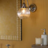 Tamara Bathroom Wall Light Polished Chrome Ribbed Glass IP44