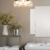 Tamara 3 Light Bathroom Semi Flush Polished Chrome Ribbed Glass IP44