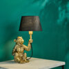 Zira Monkey Table Lamp Gold With Shade