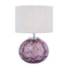 Elderdale Table Lamp Pink Glass & Polished Chrome With Shade Laura Ashley