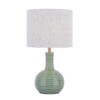 Padley Table Lamp Green Ceramic & Antique Brass With Shade Laura Ashley