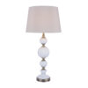 Croxden Table Lamp White Ribbed Glass & Antique Brass With Shade Laura Ashley