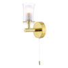 Elba Bathroom Wall Light Polished Gold Glass IP44