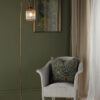 Idra Floor Lamp Aged Bronze and Champagne Ribbed Glass