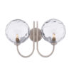 Jared 2 Light Wall Light Satin Nickel & Dimpled Clear Glass