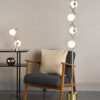 Lysandra 4 Light Floor Lamp Polished Gold and Opal Glass