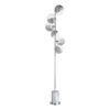 Spiral 6 Light Floor Lamp Polished Chrome & Smoked/Clear Ribbed Glass